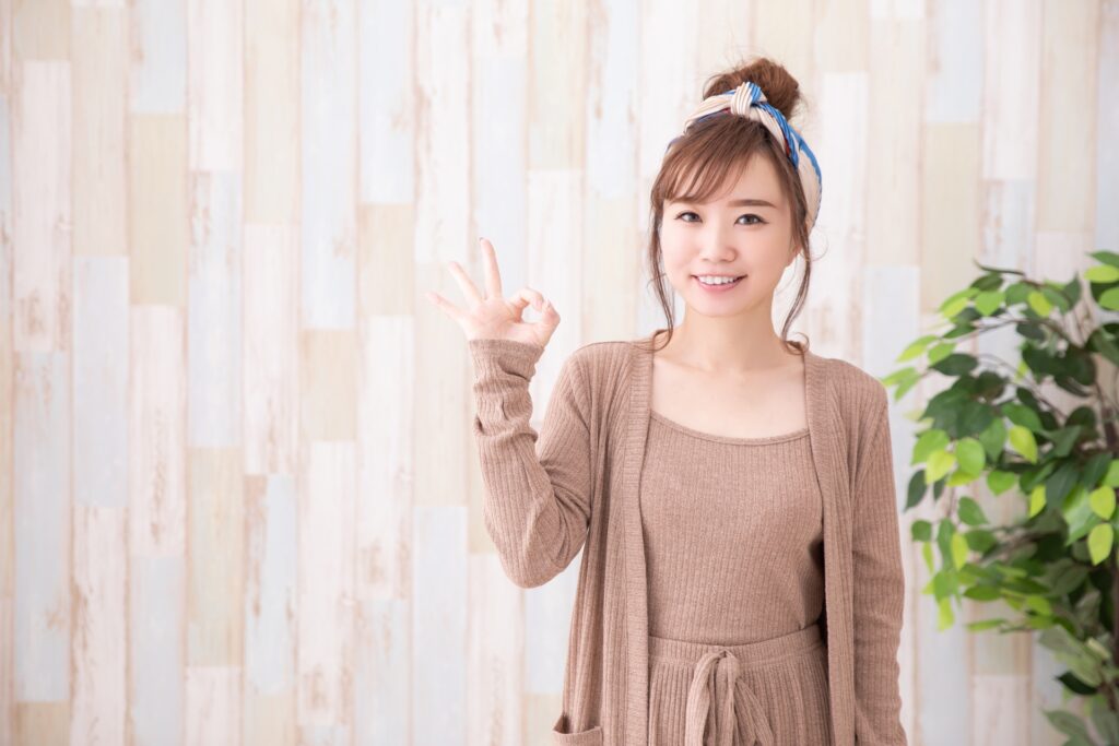 ルームウェアの女性